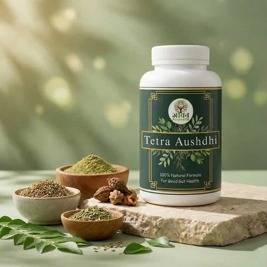 Tetra Aushdhi Powder - 100% Natural Ayurvedic Supplement for Gut Health, Digestion & Detox